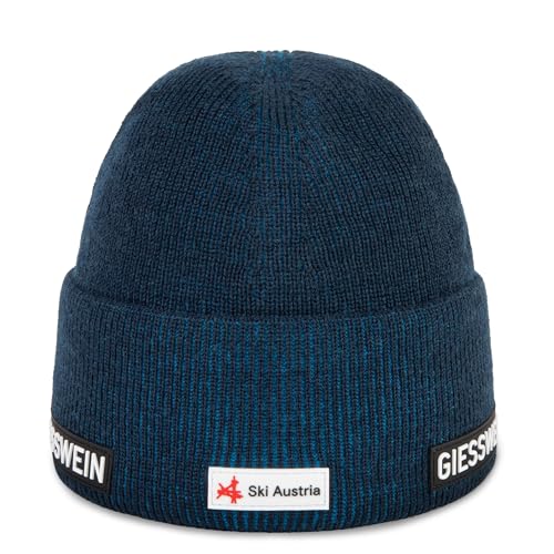 GIESSWEIN Ski Austria Cap Gudiberg - Merino Mütze Herren & Damen, Fleece gefütterte Wintermütze Damen, ÖSV Haube Herren, Mütze Damen mit Umschlag, warme Strickmütze gefüttert, Beanie aus Merinowolle von GIESSWEIN