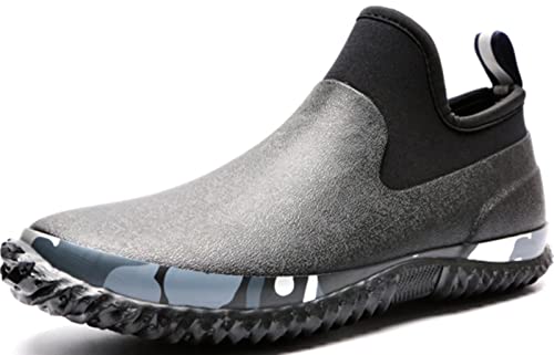 GILKUO Gummistiefel Herren Damen Kurz Kurzschaft Gummistiefeletten Gartenstiefel Wasserdicht Regenstiefel Halb Halbhohe Männer Schwarz 39 von GILKUO