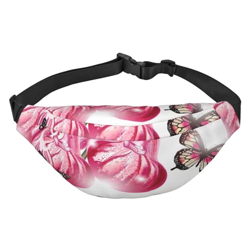 Bauchtasche für Männer und Frauen, wasserdichte Sport-Hüfttasche, Gürteltasche für Reisen, Wandern, Laufen, Phalaenopsis mit Schmetterlingen, Mehrfarbig, Einheitsgröße von GIMMAV