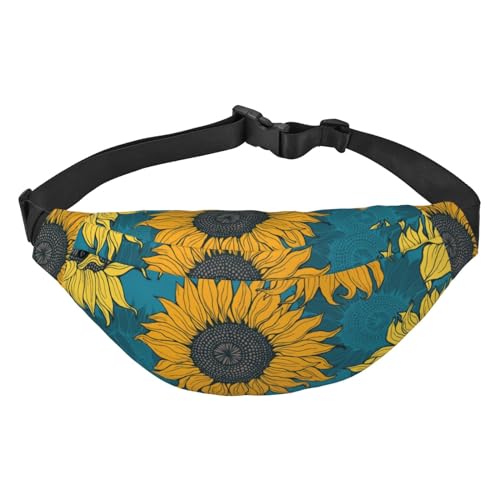 Gelbe Sonnenblumen-Umhängetasche, Bauchtasche für Damen und Herren, modische Gürteltasche für Wandern, Laufen, Reisen, Mehrfarbig, Einheitsgröße von GIMMAV