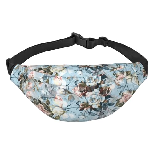 Gürteltasche für Herren, modische Umhängetasche, Bauchtasche für Damen, Hüfttasche mit verstellbarem Riemen, florale Aquarell-Blumen, Mehrfarbig, Einheitsgröße von GIMMAV