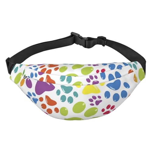 Pet Paws Patterns Hüfttasche zum Laufen für Damen und Herren Crossbody Gürteltasche Bauchtasche, Mehrfarbig, Einheitsgröße von GIMMAV