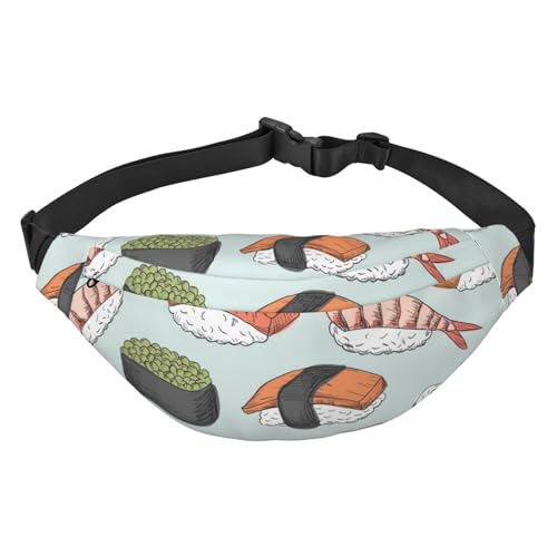 Sushi-Muster Bauchtasche für Männer Frauen, wasserdichte Sport-Hüfttasche, Gürteltasche für Reisen, Wandern, Laufen, Mehrfarbig, Einheitsgröße von GIMMAV