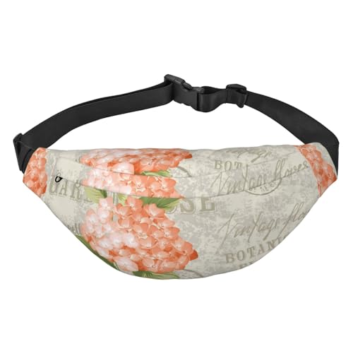 Vintage Hortensie Blumen Gürteltasche für Männer Modische Crossbody Fanny Pack für Frauen Hüfttasche mit verstellbarem Riemen, Mehrfarbig, Einheitsgröße von GIMMAV