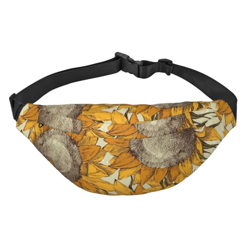 Vintage Sonnenblumen Taille Gürteltasche für Damen Herren, Bauchtasche Crossbody Tasche für Reisen Laufen Gürteltasche Bauchtasche, Mehrfarbig, Einheitsgröße von GIMMAV