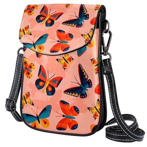 GIOKQB Damen Klein Umhängetasche Aquarell-Schmetterling Schultertasche Handytasche Zum Umhängen Mini Crossbody Tasche von GIOKQB