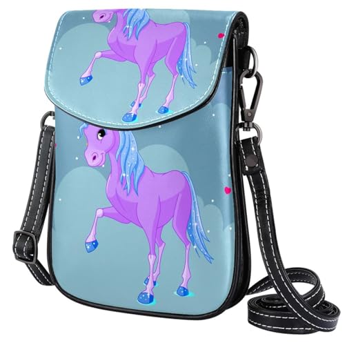 GIOKQB Damen Klein Umhängetasche Einhorn Schultertasche Handytasche Zum Umhängen Mini Crossbody Tasche von GIOKQB