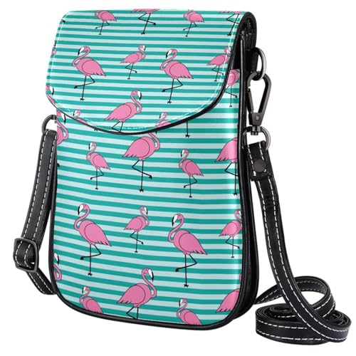 GIOKQB Damen Klein Umhängetasche Rosa Flamingo Schultertasche Handytasche Zum Umhängen Mini Crossbody Tasche von GIOKQB