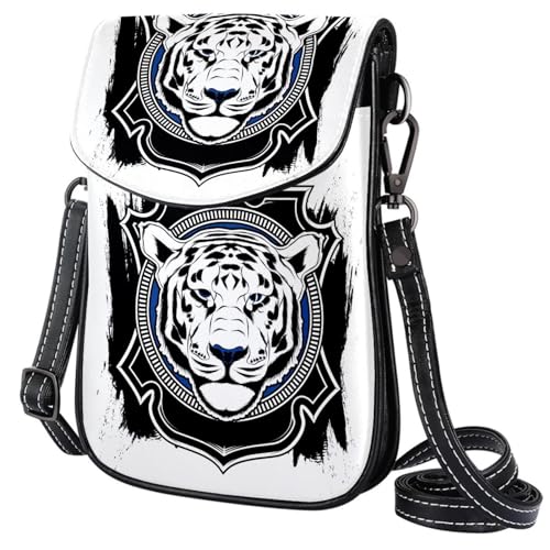 GIOKQB Damen Klein Umhängetasche Schwarzer Tiger Schultertasche Handytasche Zum Umhängen Mini Crossbody Tasche von GIOKQB