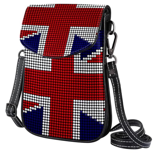 GIOKQB Damen Klein Umhängetasche Union Jack Schultertasche Handytasche Zum Umhängen Mini Crossbody Tasche von GIOKQB