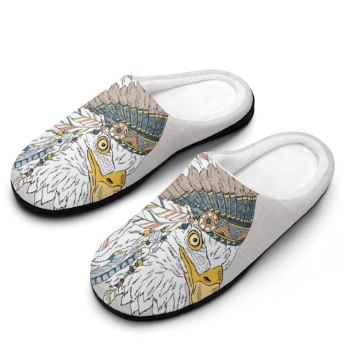 GIOKQB Minderheit Vogel Hausschuhe Damen Warme Kunstwolle Memory Foam Slippers Rutschfeste Pantoffeln von GIOKQB