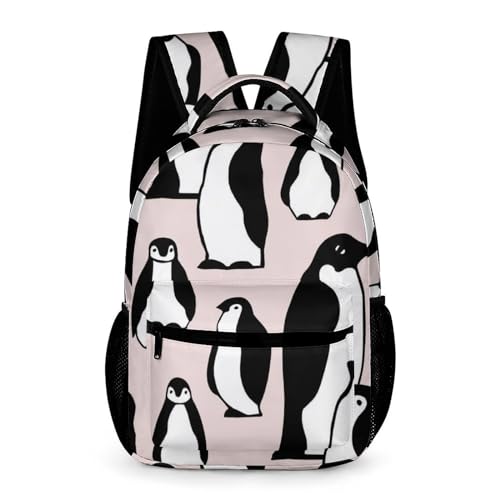 GIOKQB Schulrucksack Mädchen Niedlicher Pinguin Schultaschen Rucksack Schulranzen Für Schule Reisen Arbeit 32x15x43cm von GIOKQB