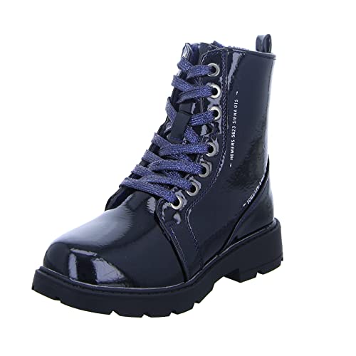 GirlZ onlY Kinder Stiefel LB 21690 Mädchen Stiefel Reißverschluss Lack-Optik Blau (Navy) Größe 32 EU von GIRLZ ONLY