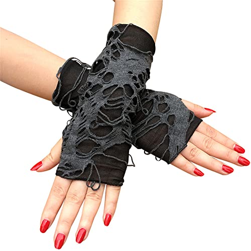 GIVBRO Halloween Cosplay Handschuhe Schwarz Kurze Fingerlose Handschuhe für Maskerade Party Verkleidung von GIVBRO