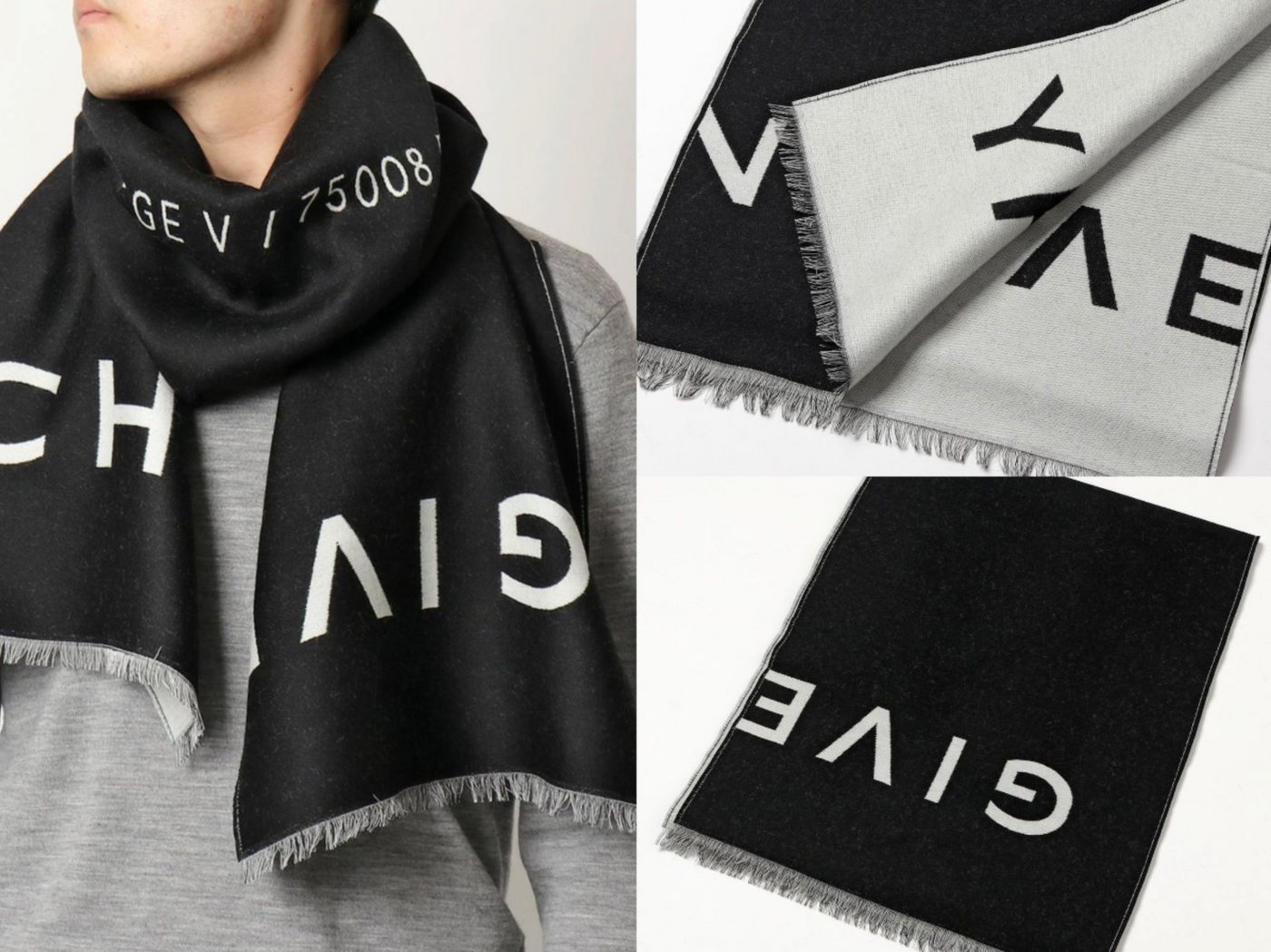 GIVENCHY Strickschal GIVENCHY Unisex Wool Silk 4G Logo Scarf Schal Mufflers Stola Tuch 35 x von GIVENCHY