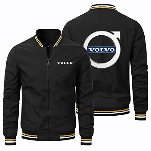 GLLUSA Herren Bomberjacken for V.o.l.v.o Print Lässiges Radtrikot Langarm Sweatshirt Mit Reißverschluss Trainingsjacke Winddichte Mäntel – Geschenk Für Teenager-White||S von GLLUSA