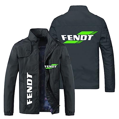 GLLUSA Herren Frühling Sommer Freizeitjacke Für Fendt Print Leichte Bomberjacke Outdoor-Sport Dünne Baseball-Mäntel Mit Reißverschlusstaschen-Black||5XL von GLLUSA