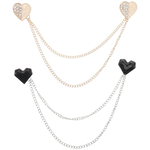 GLSTOY 2 stücke Strass Herz Brosche Pin Mit Quaste Kette Frauen Mode Corsage Kragen Abzeichen Schmuck Breastpin Für Schal Strickjacke Pullover Mantel kleid GLSTOY 2 stücke Strass Herz Brosche Pin Mit Quaste Kette Frauen Mode Corsage Kragen Abzeichen Schmuck Breastpin Für Schal Strickjacke Pullover Mantel kleid von GLSTOY
