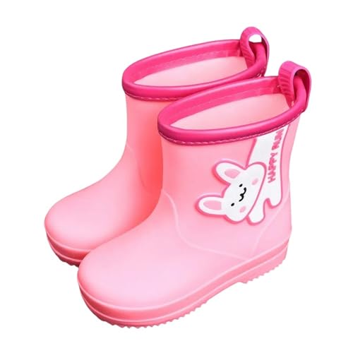 GLYLFQZJ Regenstiefel Für Kinder Einhorn Regenstiefel Kinder Jungen Mädchen Gummi Stiefel Cartoon Schneeschuhe Kinder Wasserdichte Schuhe Nicht Rutscher Babywasserschuhe-25 (Innere 15 Cm)-Rosa von GLYLFQZJ