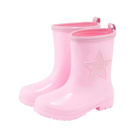 GLYLFQZJ Regenstiefel Für Kinder Jungen Anti -Slip -Regenstiefel Hellgirl -Stiefel Anti -Schlupf -Wasserstiefel Regenschuhe Weiche Einzelmädchenschuhe Kinderschuh Schuhe-27-28-Insole19Cm-Rosa von GLYLFQZJ