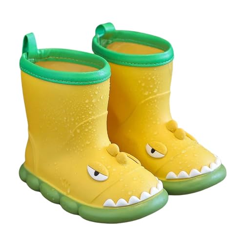 GLYLFQZJ Regenstiefel Für Kinder Kinder Regenstiefel Baby Jungen Mädchen Eva Nicht-Rutsch Im Freien Cartoon Dinosaurier Regenstiefel Kinder Wasserdichte Schuhe Boots Stiefel Mädchen-160-Gelb von GLYLFQZJ