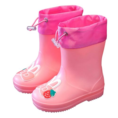 GLYLFQZJ Regenstiefel Für Kinder Leichte Gummi Nicht Ruhig-15 Cm-Rosa von GLYLFQZJ