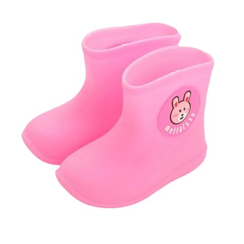 GLYLFQZJ Regenstiefel Für Kinder Pvc Animal Children'S Cute Regen Stiefel Wasserdichte Und Rutschfeste Schuhe-Innen 18,5 Cm-Rosa Kaninchen von GLYLFQZJ