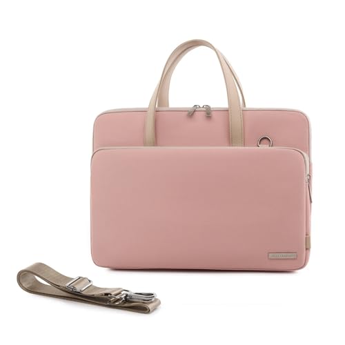 GLigeT Laptoptasche Schutzhülle 13-16 Zoll Laptoptasche Tablet Computer Schutzhülle Große Kapazität Koffer Aktentasche Schulter Umhängetasche Laptophülle (Color : Pink, Size : For 15.6-16 inch) von GLigeT