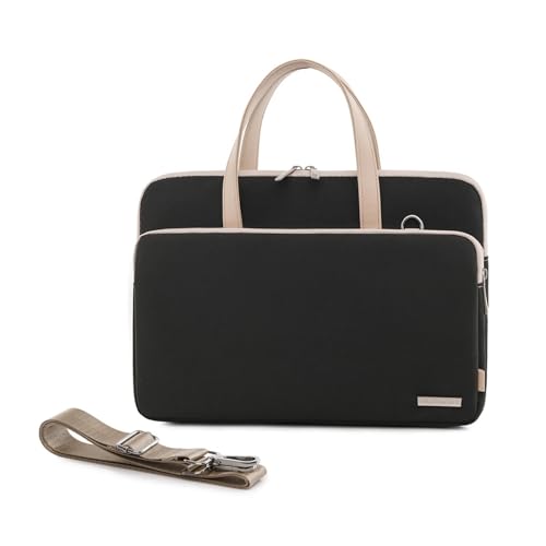 GLigeT Laptoptasche Schutzhülle 13-16 Zoll Laptoptasche Tablet Computer Schutzhülle Große Kapazität Koffer Aktentasche Schulter Umhängetasche Laptophülle (Color : Schwarz, Size : For 15.6-16 inch) von GLigeT