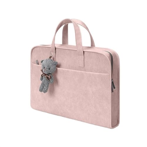 GLigeT Laptoptasche Schutzhülle 15-15,6 Zoll Laptoptasche Multifunktionale Handtasche Pendeln Reise Aktentasche Laptop Liner Bag Laptophülle (Color : PINK, Size : 15-15.6inch) von GLigeT