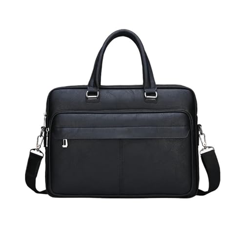 GLigeT Laptoptasche Schutzhülle Aktentasche for Herren, Umhängetasche, große Kapazität, tragbare Laptoptasche, Freizeit-Pendlertasche, Business-Aktentasche Laptophülle (Color : Schwarz) von GLigeT