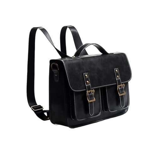 GLigeT Laptoptasche Schutzhülle Handgefertigte Handtasche aus Rindsleder. Hochwertige 14-Zoll-Laptoptasche mit großem Fassungsvermögen und Business-Aktentasche Laptophülle (Color : Schwarz) von GLigeT