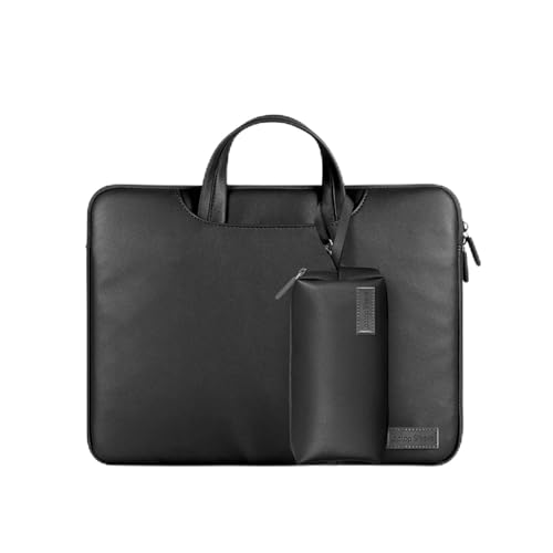 GLigeT Laptoptasche Schutzhülle Laptoptasche, Umhängetasche, Business-Aktentasche, 13/15 Zoll, große Kapazität, Tablet-Tasche, Pendler-Reise-Handtasche Laptophülle (Color : Schwarz, Size : 15 inch) von GLigeT