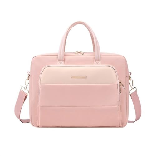 GLigeT Laptoptasche Schutzhülle Laptoptasche Damen Handheld-Aktentasche mit großem Fassungsvermögen Schulter-Crossbody-15,6-Zoll-Liner-Tasche Laptophülle (Color : Pink) von GLigeT