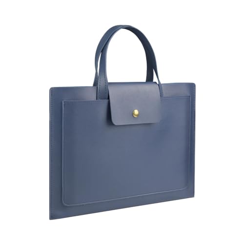 GLigeT Laptoptasche Schutzhülle Ultradünne Handtasche, PU-Leder, Tablet-Schutzhülle, Laptoptasche, einfache modische Pendler-Aktentasche, 14/15 Zoll Laptophülle (Color : Navy Blue, Size : 15") von GLigeT