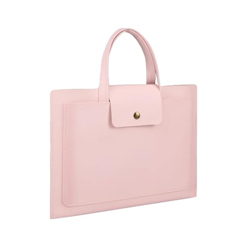 GLigeT Laptoptasche Schutzhülle Ultradünne Handtasche, PU-Leder, Tablet-Schutzhülle, Laptoptasche, einfache modische Pendler-Aktentasche, 14/15 Zoll Laptophülle (Color : Pink, Size : 15") von GLigeT