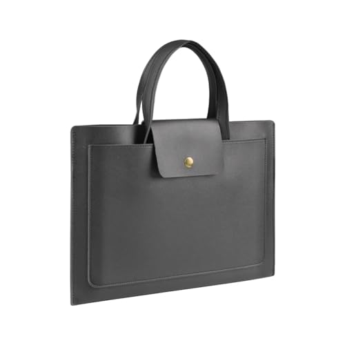 GLigeT Laptoptasche Schutzhülle Ultradünne Handtasche, PU-Leder, Tablet-Schutzhülle, Laptoptasche, einfache modische Pendler-Aktentasche, 14/15 Zoll Laptophülle (Color : Schwarz, Size : 14") von GLigeT