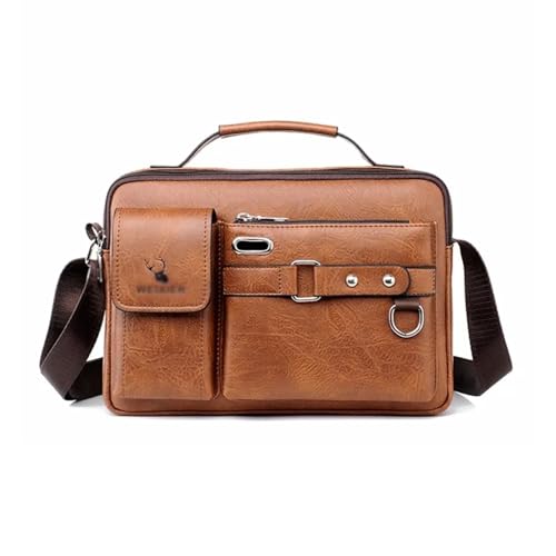 Laptoptasche Schutzhülle Mode herren Umhängetasche Tablet Schutzhülle Tragbare PU Leder Handtasche Business Aktentasche Reisen Fall Typ Laptophülle (Color : Light Brown) von GLigeT