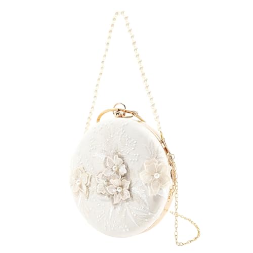 Einzigartige Weiße Mit Blumenperlen Verzierte Abendtasche Runde Schultertasche Handtasche Geeignet Für Partys Und Hochzeiten Einzigartige Weiße Mit Blumenperlen Verzierte Abendtasche Runde Schultertasche Handtasche Geeignet Für Partys Und Hochzeiten von GMBYLBY