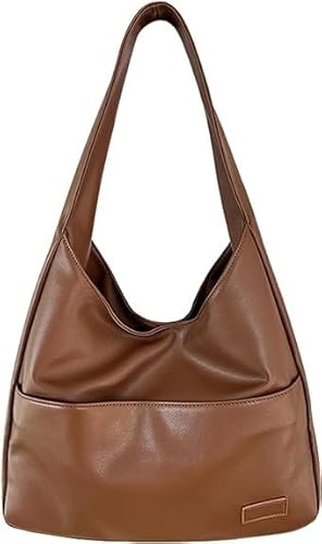 GMFLEX Ooomay Maya-Umhängetasche, veganes Leder, Maya-Tasche, lässig, trendig, weiche Tasche, Geldbörse, einfarbig, Umhängetasche (Color : Brown) von GMFLEX