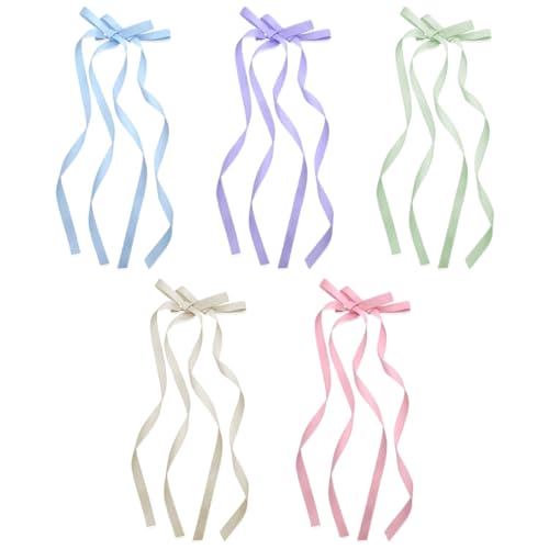 GNALIA 10 Stück Lange Bänder Haarschleife Haarspangen Damen Schleife Haare Klein Satinband Haarschleifen Mädchen Niedlich Haargummi Mit Schleife Hair Accessories Women Für Hair Deko Accessories von GNALIA