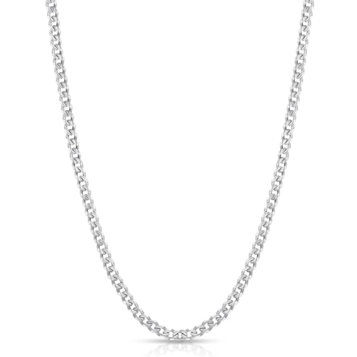 GNALIA 3Mm Breit Edelstahl Vergoldet/Silber Kubanische Kette Goldkette Silberkette Hip Hop Kette Halskette Länge 40Cm von GNALIA