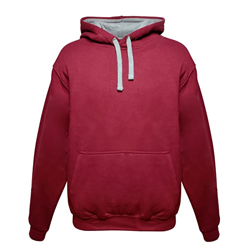 GO HEAVY Kapuzenpullover Basic Hoodie für Herren und Damen (Granatrot, 3XL) von GO HEAVY