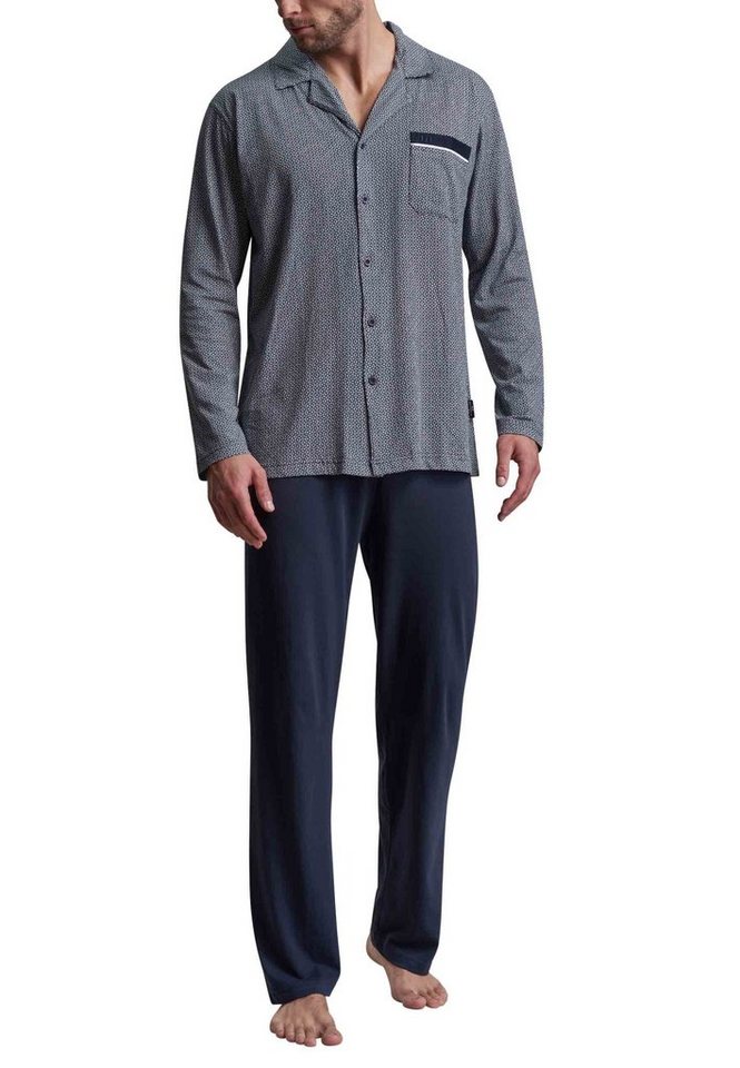 GÖTZBURG Pyjama GÖTZBURG Herren Pyjama blau minimal (1 tlg) von GÖTZBURG