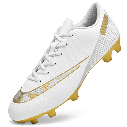 GOGOUP Fußballschuhe Herren High Top Spikes Jungen Fussballschuhe Outdoor Athletics Trainingsschuhe Professionelle Sport Fußball Stiefel Weiß 41 EU GOGOUP Fußballschuhe Herren High Top Spikes Jungen Fussballschuhe Outdoor Athletics Trainingsschuhe Professionelle Sport Fußball Stiefel Weiß 41 EU von GOGOUP