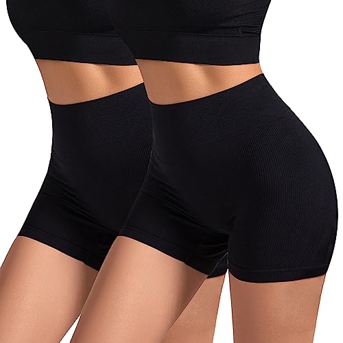 GOLD CARP Shapewear Damen Nahtlose Body Shaper Unterhose Atmungsaktiv Figurenformend Miederslip Bequeme Miederhose Unterwäsche 2Pack-Schwarz L von GOLD CARP