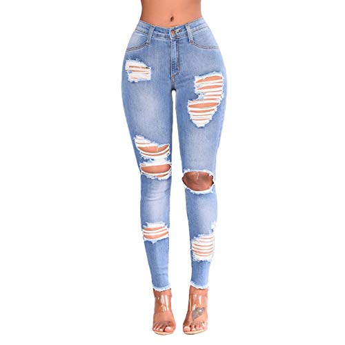 GOLDYTEES Jeans Damen Stretch,High Waist Jeans Schlaghosen Jeans Thermo Jeanshosen Für Damen Zerrissene Jeans Frauen Hosen Jeans Hosen Jeans Damen Stretch Jeans Damen Hohe Leibhöhe(1-Blau,XXL) von GOLDYTEES