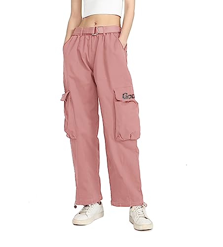 GOLYOY Cargohose Damen Baggy High Waist Jogginghose Techwear mit Mehreren Taschen Straight Wide Leg Hosen Damen Fashion Casual Sporthose Streetwear Hip Hop von GOLYOY