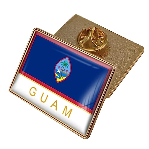 Flaggen Brosche, Guam Flagge, Kristall Epoxidharz Abzeichen Brosche, Weltflaggen Abzeichen, Damen Und Herren, Modische Broschen Für Kleidung, Schals, Schals, Hüte, Taschen, Jacken, Bastelarb von GONMFKM