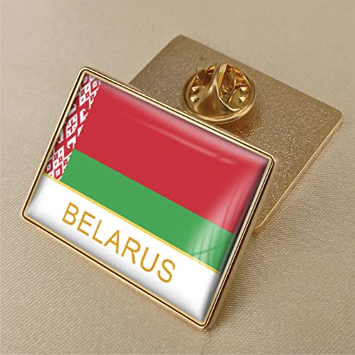 Mode-Belarus-Flagge, Kristall-Epoxidharz-Abzeichen-Brosche, Weltflaggen-Abzeichen Für Damen Und Herren, Republik, Neuheit-Brosche, Charm-Schmuck, Patriot-Kleidungstasche, Anstecknadel, Brosc von GONMFKM